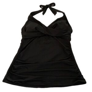 Kona Sol Tankini Swimsuit Top, Size M, Black